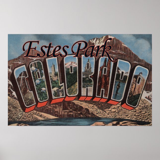 Estes Park, Colorado - Große Letter Scenes Poster (Vorne)