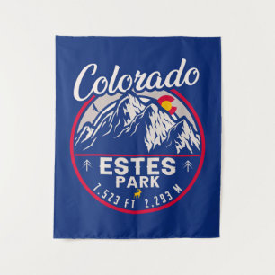 Estes Park Colorado Mountains Retro Sonnenuntergan Wandteppich