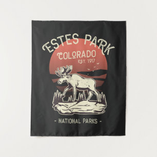 Estes Park Colorado Nationalpark Elch Sonnenunterg Wandteppich
