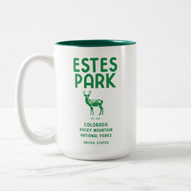 Estes Park Colorado Nationalpark Elk Zweifarbige Tasse (Links)