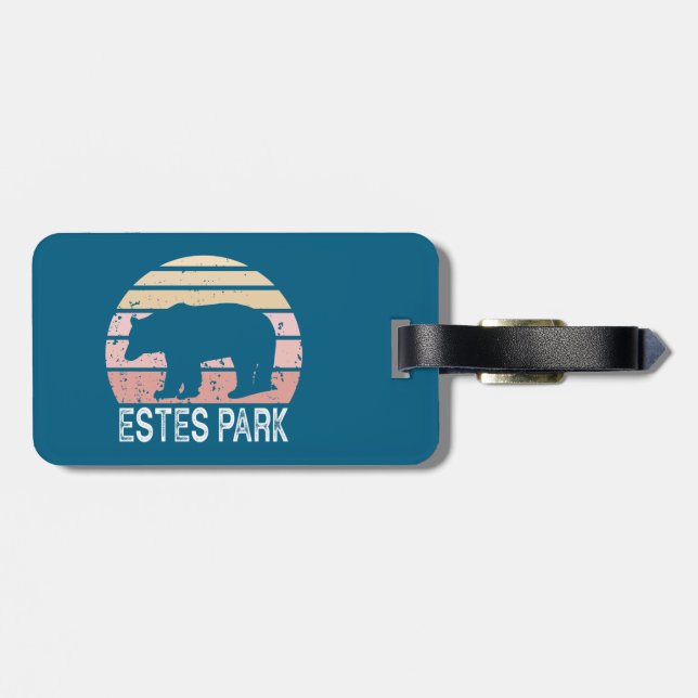 Estes Park Colorado Retro Bär Gepäckanhänger (Rückseite horizontal)