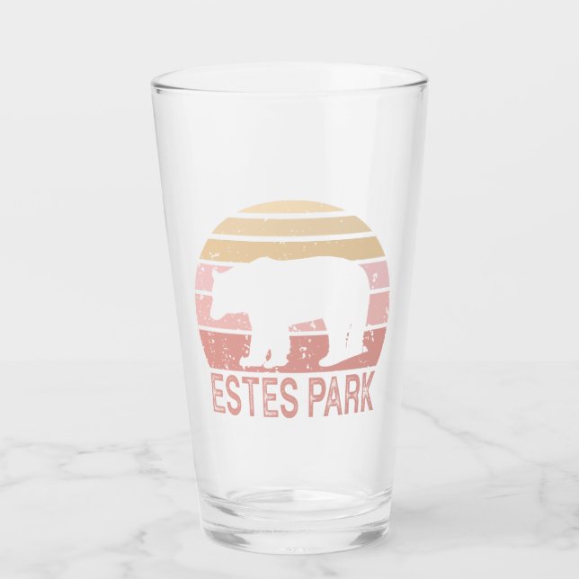 Estes Park Colorado Retro Bär Glas (Vorderseite)