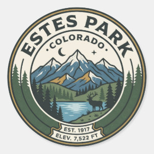 Estes Park Colorado Runder Aufkleber