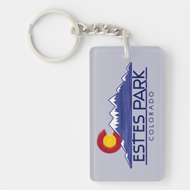 Estes Park Colorado wood mountains keychain Schlüsselanhänger (Vorderseite)