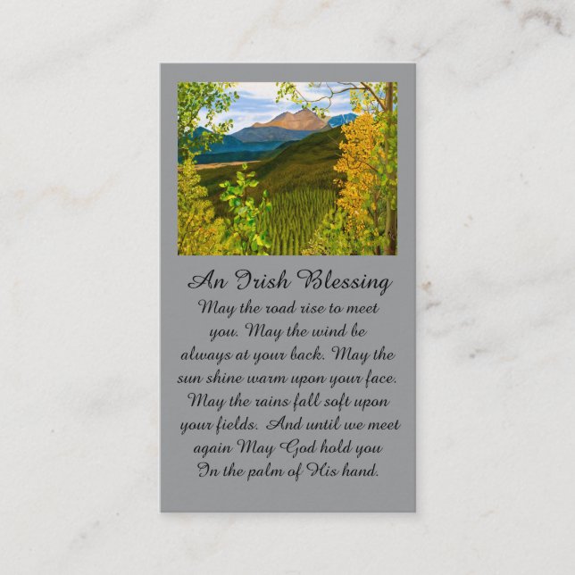 Estes Park Irish Blessing Yellow Green Blue Visitenkarte (Vorderseite)