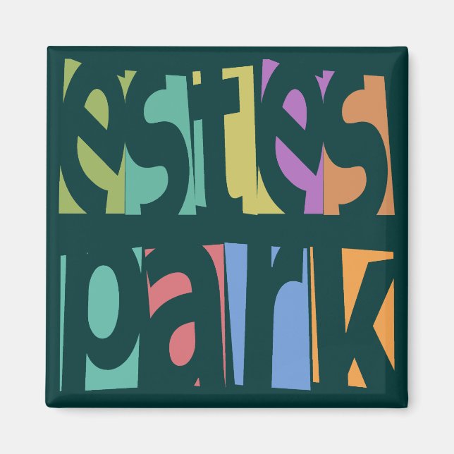 Estes Park Retro Text Magnet (Vorne)