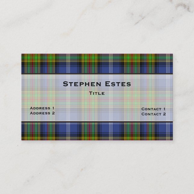 Estes Traditional Tartan Kariert Custom Visitenkarte (Vorderseite)