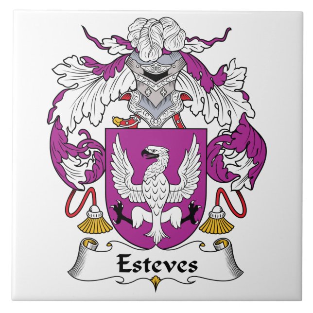 Esteves Familienwappen Fliese (Vorderseite)