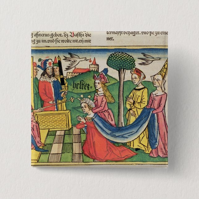 Esther 2 15-18, Esther wird beschlossen, um Button (Vorderseite)