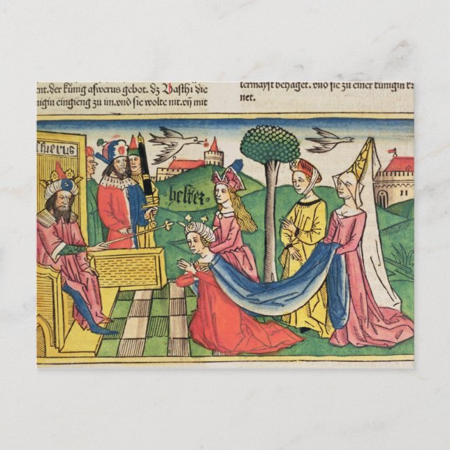 Esther 2 15-18, Esther wird von der Königin gewähl Postkarte (Vorderseite)