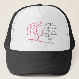 Esther 4:14 Bibel Verse Pink Trucker Hat Truckerkappe