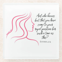 Esther 4:14 Bibel Verse Rosa Silhouette Glasuntersetzer