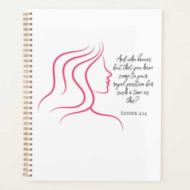 Esther 4:14 Bibel Verse Rosa Silhouette Planer (Vorderseite)