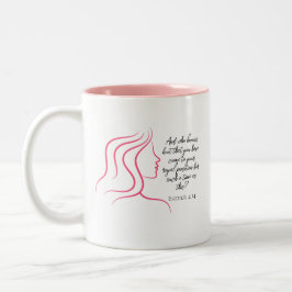 Esther 4:14 Bibel Verse Rosa Silhouette Zweifarbige Tasse