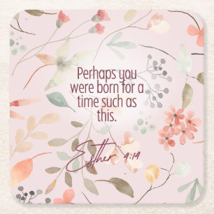 Esther 4:14 Bibelvers Kunst Rechteckiger Pappuntersetzer