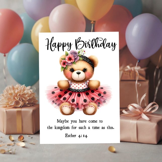 Esther 4:14 Birthday Card Karte (Personalize this cute Christian Birthday Greeting Card, and enjoy the scripture from Esther 4:14)