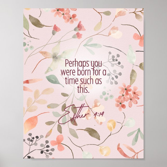 Esther 4:14 Christliche Bibelverse Kunst Poster (Vorne)