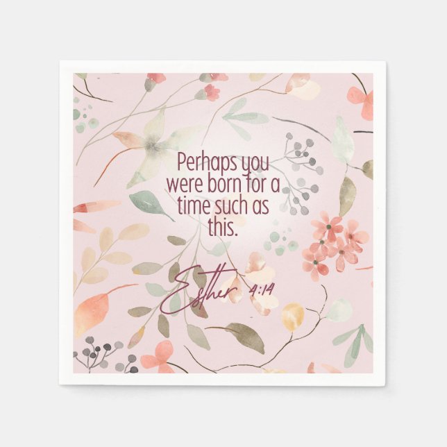 Esther 4:14 Christliche Bibelverse Kunst Serviette (Vorderseite)