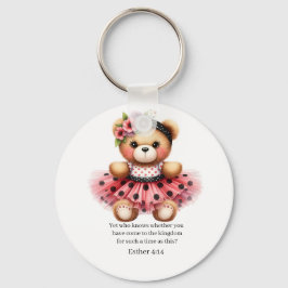 Esther 4:14 Girly Bear Keychain Schlüsselanhänger