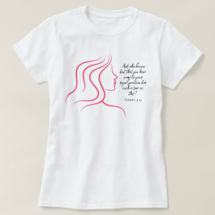 Esther 4:14 Schrift Bibelvers Pink Silhouette T-Shirt