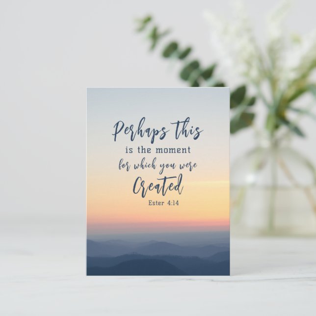 Esther 4:14 Vielleicht ist dies die Zeit der Bibel Postkarte (Stehend Vorderseite)