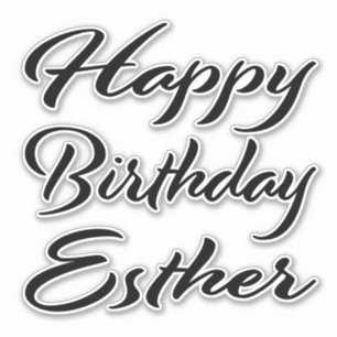 Esther Name Vorname black Sticker Geburtstag