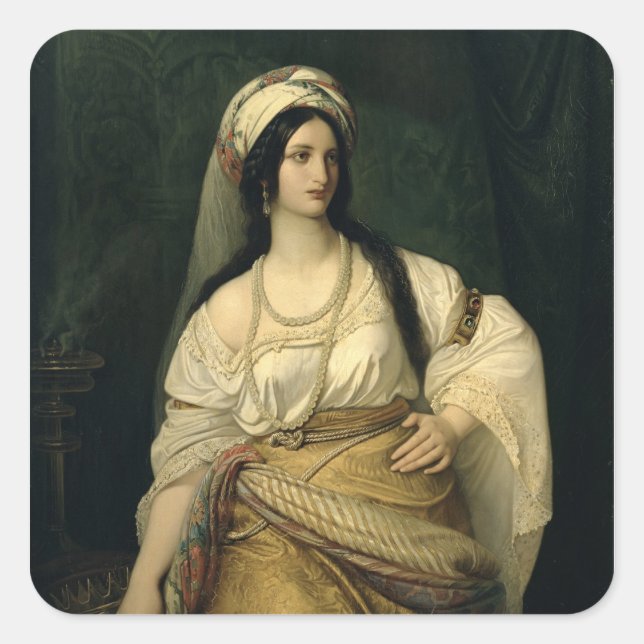 Esther Quadratischer Aufkleber (Vorderseite)