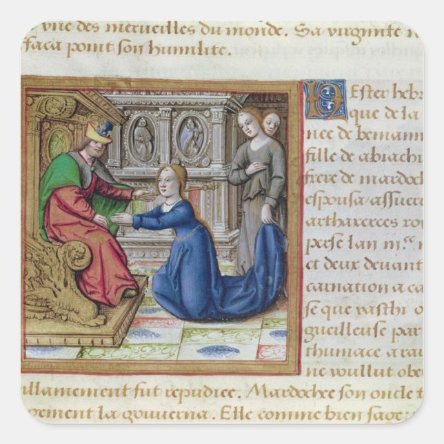 Esther Quadratischer Aufkleber (Vorderseite)