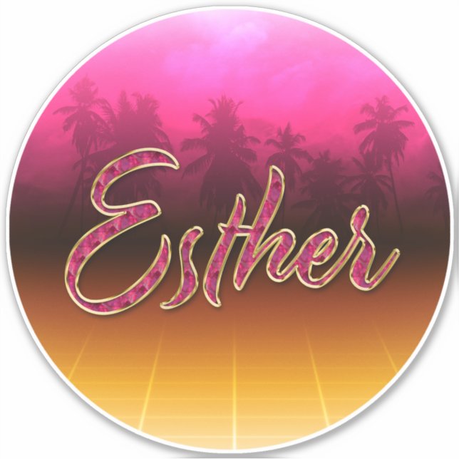 Esther Vorname Name golden pink Aufkleber Sticker (Vorderseite)