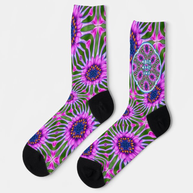Esthetic Daisy Pattern Socken (Linkes Detail)