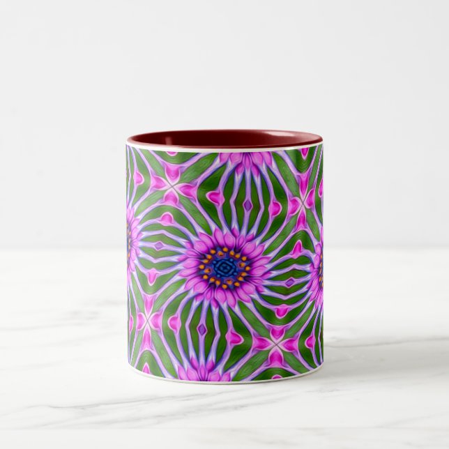 Esthetic Daisy Pattern Zweifarbige Tasse (Mittel)