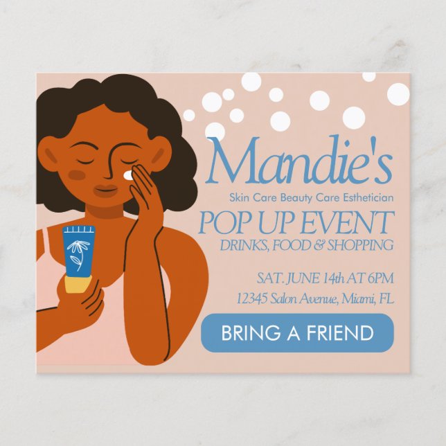 Esthetician Business Salon Pop Up Event Blue Flyer (Vorne)