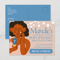Esthetician Business Salon Pop Up Event Blue