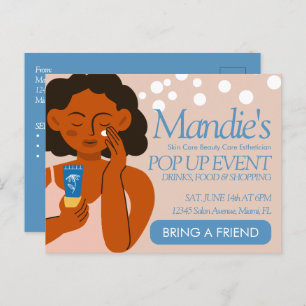 Esthetician Business Salon Pop Up Event Blue Postkarte