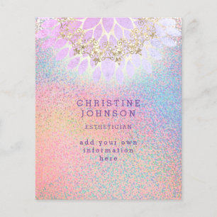 Esthetician falsch Rainbow Colors Glitter Flyer