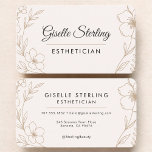 Esthetician Floral Botanical Visitenkarte<br><div class="desc">Promote your skincare services with this esthetician floral botanical business card. The soft botanical design creates a calm, natural feel while keeping your contact information clear and professional. Ideal for estheticians, skincare specialists, and beauty professionals who want a polished, print-ready business card that reflects wellness, self-care, and a refined brand...</div>