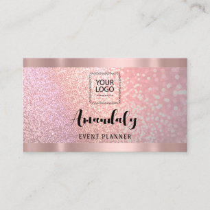 Esthetician Lash Nails Haar QR CodeLogo Rose Rosa Visitenkarte