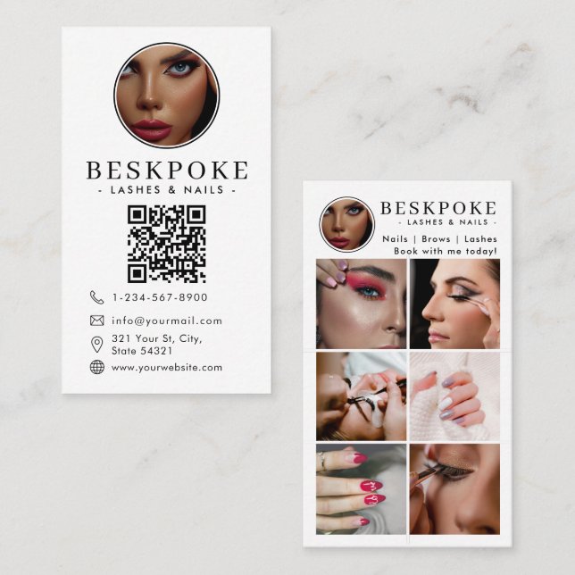 Esthetician Photo Feed Grid Social Media QR Code  Visitenkarte (Vorne/Hinten)