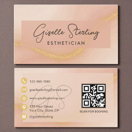 Esthetician Watercolor QR Code Visitenkarte