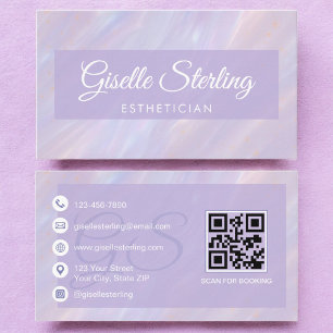 Esthetiker Iridescent Pastel Opal Holographic Visitenkarte