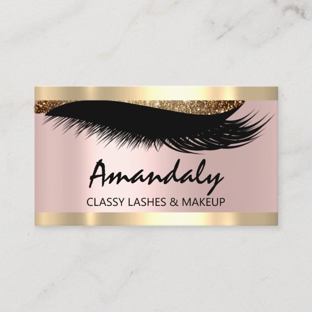 Esthetiker Makeup Eyelashes Pink Appointment Card Visitenkarte (Vorderseite)