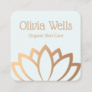 Esthetische Gold Lotus Blume Square Business Card Quadratische Visitenkarte