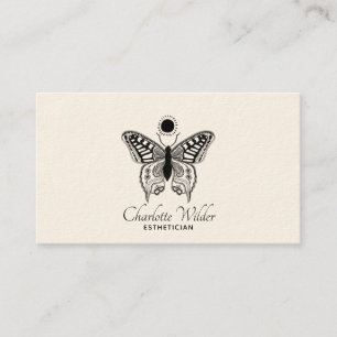 Esthetische Skincare-Butterfly-Logo Visitenkarte