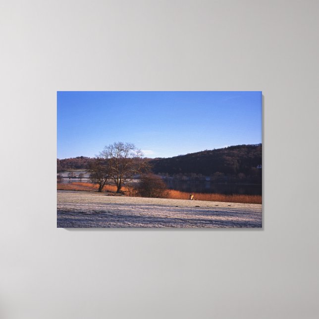 Esthwiate Water Winter Holiday Card Leinwanddruck (Vorderseite)