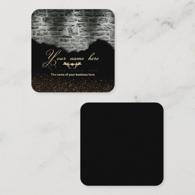 estilo de ladrillo construcción quadratische visitenkarte (Vorne/Hinten)