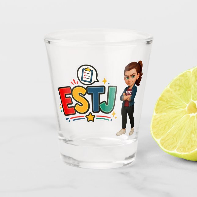 ESTJ — A Líder Organizadora Schnapsglas (Vorderseite)