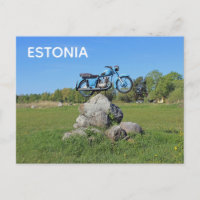 ESTLAND Alte Motorrad-Postkarte! 