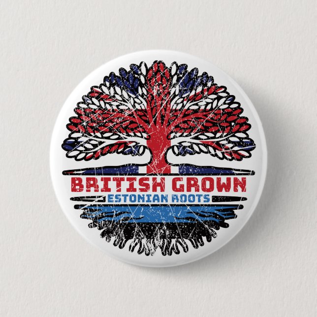 Estland British UK Treots Flag Button (Vorderseite)