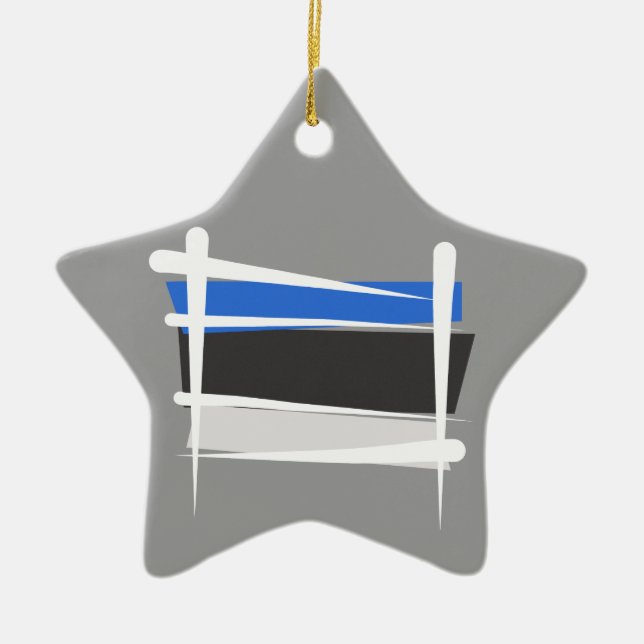 Estland-Bürsten-Flagge Keramik Ornament (Vorne)