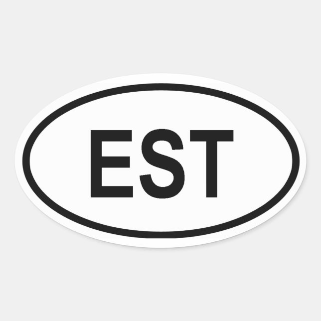 Estland ‚EST‘ Ovaler Aufkleber (Vorderseite)